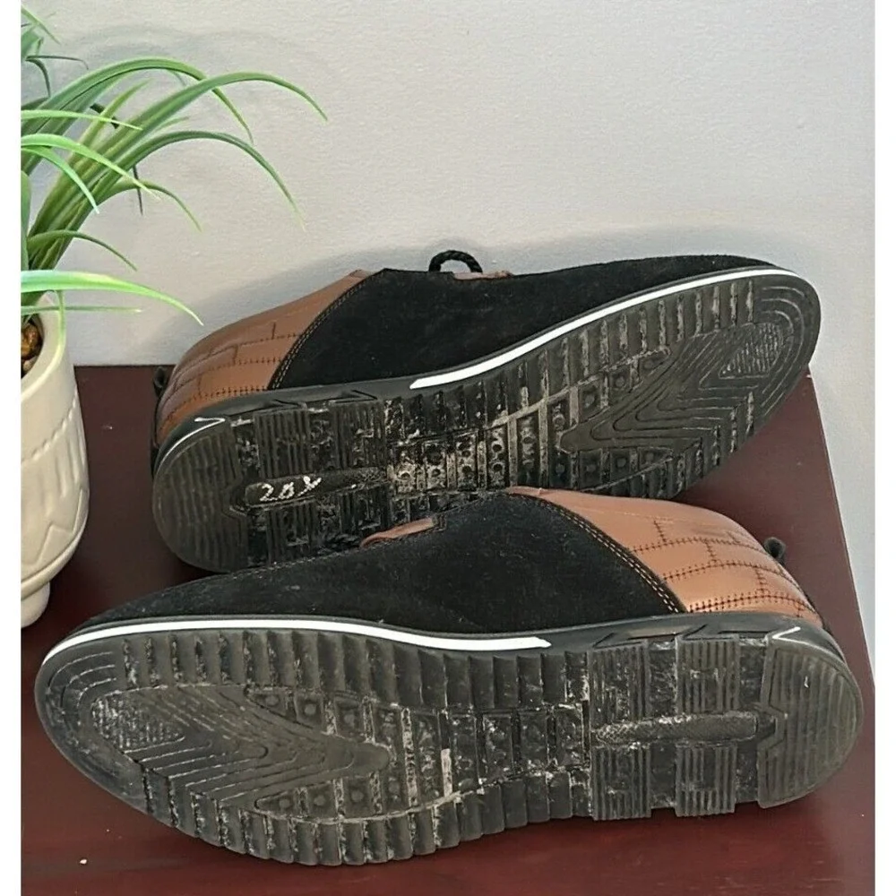 Gatsby Mens Brown Black Quilted Two Tone Dress Sneakers Oxfords EU 43 US 10‎